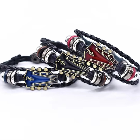 guitar leather bracelet