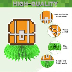 Venta caliente para <span class=keywords><strong>Minecraft</strong></span> tema adornos de fiesta de cumpleaños Pixel War Honeycomb Edge para decoración de mesa para nuevo para <span class=keywords><strong>Minecraft</strong></span> - Product Image 4