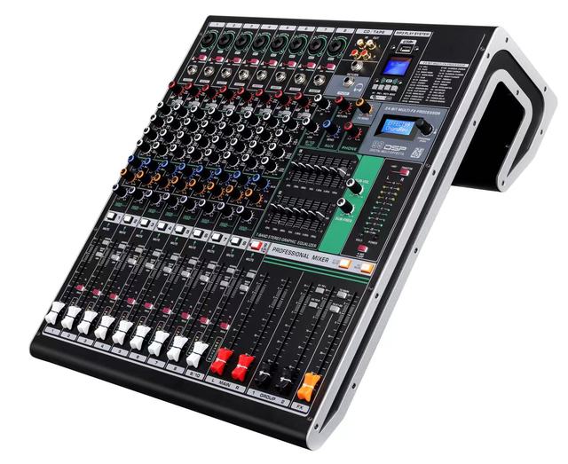 Professional 14-Channel Stereo DJ Mixing Console PA Sound System with Two USB and Effects for Audio Professionals