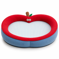 YAOYUE Apple Track Lit pour animaux de compagnie, Nid en velours côtelé, Coussin antidérapant doux pour chiens et chats