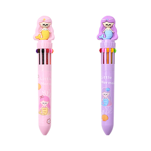Commercio all'ingrosso 10 colori 0.7mm sirena di plastica penna a sfera bellissimo segno di <span class=keywords><strong>scrittura</strong></span> per l'ufficio o la scuola 1.0mm di larghezza - Product Image 3