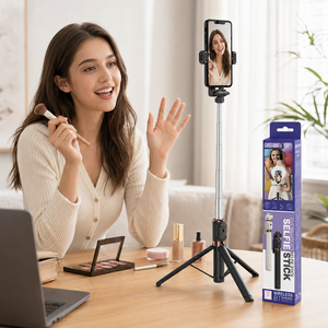 Trípode Telescópico JC-20 para Selfies de 1650 mm, Soporte de Acero Inoxidable con Abrazadera Ancha para Teléfono - Product Image 4