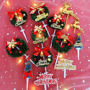 Honey And Sweetness Christmas <b>Cake</b> Toppers Acrylic Wreaths And Reindeer Decorations For Holiday Party <b>Cake</b> <b>Decorating</b> <b>Supplies</b> - Product Image 1