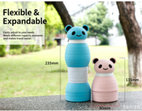 Bouteilles d'eau pliables personnalisées avec motif de panda anime pour une utilisation en extérieur - Modèle S9