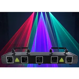 Disco Dj Party Decoration Led 5 Lens Beam Laser Light Led Holiday New Year Iparty Projector Led Disco Bar Rotating Disco Dance