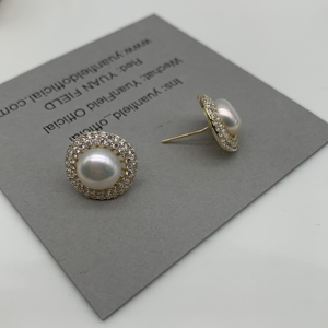 Pendientes de tuerca de moda para mujer de alta calidad Perla de agua dulce con chapado en oro Hipoalergénico y <span class=keywords><strong>no</strong></span> experimenta cambio de color - Product Image 6