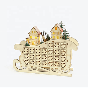 DAMAI Creations Wooden Christmas Advent Calendar Countdown to Christmas, LED Holiday Decoration Snowman Village - Product Image 4