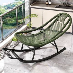 Sedia a Dondolo Reclinabile in Rattan Moderna per Balcone - Poltrona Relax con Funzione Inclinabile - Product Image 1