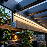 Pergola en aluminium motorisée ONEALU pour terrasse extérieure, toit à lamelles imperméable et résistant au vent, système réglable sur mesure