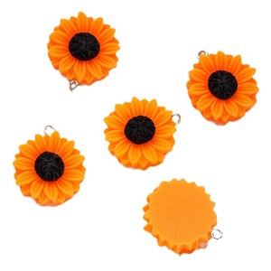 Pendentif tournesol en résine 20-32mm pour la fabrication de boucles d'oreilles, accessoires de bijoux, vente en gros - Product Image 5
