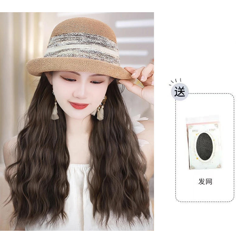 [สีน้ำตาลเทา] หมวกตาข่ายสีกากี