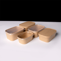 16 Kraftpapieren voedselboxen met deksel, rechthoekig, wegwerpbaar, voor afhaalmaaltijden, OEM, aangepast logo, groothandel, ecologisch, fastfoodverpakkingen