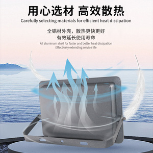 ไฟสปอร์ตไลท์พลังงานแสงอาทิตย์ ตัวเรือนอะลูมิเนียม ควบคุมด้วยรีโมท 100W DC 12V สำหรับภายนอกอาคาร กันน้ำ โซลูชั่นไฟส่องสว่าง LED - Product Image 5