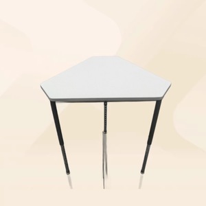 Adjustable Trapezoidal Table 78x68.5x76.5 Cm <b>White</b> Metal Nordic Style <b>Computer</b> <b>Desk</b> - Product Image 1