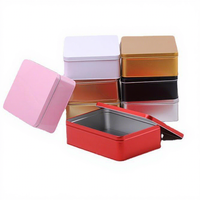 220*160*65mm carré boîte en fer blanc Snack boîte de rangement Cookie fer boîte à la main fleur gâteau cadeau boîte emballage