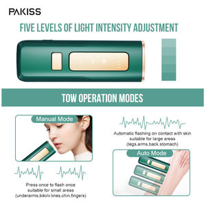 Épilateur IPL PAKISS pour l'épilation permanente, utilisation domestique, manuel en anglais/mode automatique, visage et corps, certifié CE FCC 510K - Product Image 3