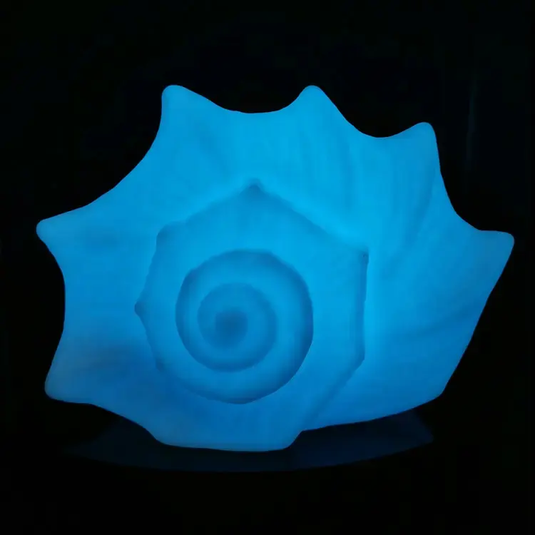 Lámpara de luz nocturna LED RGB colorida con control remoto de concha decorativa con altavoz Bluetooth