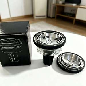 Cabeza de Cachimba Desmontable de Acero Inoxidable, Mini Shisha, Accesorio para Fumar, Portátil, con Base Transparente, Caja de Regalo - Product Image 1