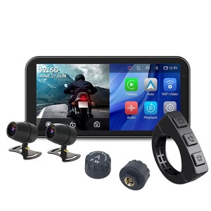 Écran Carplay sans fil de 6,25 pouces pour moto, navigateur GPS étanche avec deux caméras HD, TMPS GPS Carplay pour moto - Product Image 1