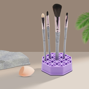 New Arrival <b>Silicone</b> Makeup Brush Holder Desktop Organizer Hanging Drying Rack Brush Cleaning Bowl Multifunction Wash <b>Tool</b> - Product Image 2