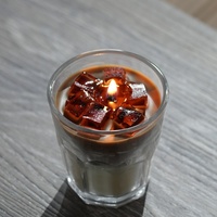 Eis Latte Duftkerzen Kaffee mit Glasbecher rauchfrei kreativ Aromatherapie Ziergegenstand Geschenk Gel Wachs Heim Schreibtisch Dekoration