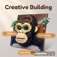 Blocs de construction 3D Thème Requin Mural Animal Difficulté Élevée Modèle à Assembler Soi-même pour Adultes Ornement Décoration Murale Créative Cadeau
