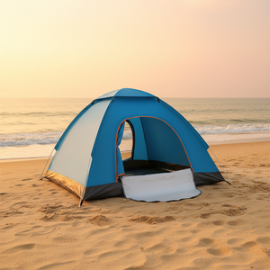 Tente de <span class=keywords><strong>camping</strong></span> d'été portable pliable en fibre de verre à ouverture rapide, épaisse, protection solaire, tente automatique pour 3-4 <span class=keywords><strong>personnes</strong></span> - Product Image 2