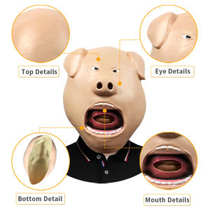 ขายส่งปรับแต่งคอสเพลย์เครื่องแต่งกายปาร์ตี้สมจริงหมูโกรธหน้ากากหมวกฮาโลวีนLatexสัตว์หน้ากาก - Product Image 4