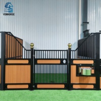 Box à chevaux de luxe européen en bambou galvanisé, de fabrication américaine, équipement de haute qualité, facilement assemblable pour usage en ranch