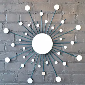 New Design Nordic Light Luxury Home Decoration 3D Metal Wall Art Decor Sunburst Wall Mounted Mirror