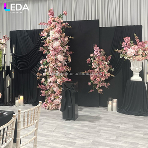 LEDA - Juego de telones de fondo de acrílico negro elegantes y de alta calidad para bodas, fiestas, banquetes familiares y otras ocasiones especiales - Product Image 1