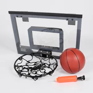 Mini aro de baloncesto para niños y adultos, tablero electrónico personalizado para montar en la pared