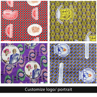 Kain Batik Afrika DIY dua sisi dicetak pakaian tradisional Afrika Ankara tipis bernapas anti-pil untuk kain pelapis