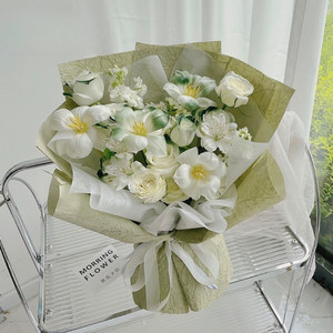 Papier d'emballage texturé froissé à la main Xuenai, motif pierre de neige, pour bouquets de fleurs fraîches - Product Image 4