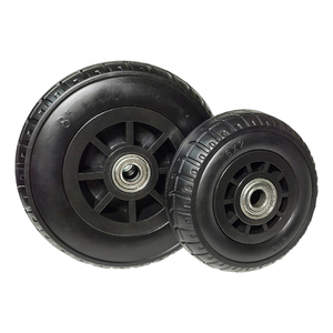 Direta da fábrica <span class=keywords><strong>6</strong></span> polegadas resistentes rodas de borracha contínua com núcleo plástico preto e carga-rolamento silencioso apropriado para troles - Product Image 3