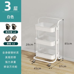 Three Tier Metal Salon Trolley Rolling <b>Storage</b> <b>Cart</b> with Handle and Wheels for Barber Shop Beauty Studio - Product Image 4