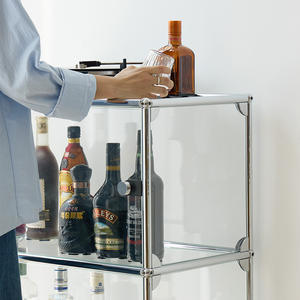 وحدات زجاجية <span class=keywords><strong>Bauhaus</strong></span> تصميم عتيق من الفولاذ المقاوم للصدأ ديكور تخزين خزانة نموذجية شفافة - Product Image 2