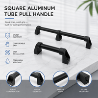 Soporte de mango de máquina de tubo cuadrado de aluminio con base triangular, anodizado en negro, para torno CNC y fresado