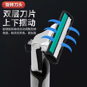 Double <b>Edge</b> Razor Blades 2 Layer Manual Replacement For Men And Women <b>Plastic</b> Handle With Green Blade Insert - Product Image 2