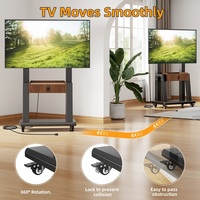 Stand TV Lantai Universal yang Dapat Disesuaikan Tingginya dengan Dudukan dan Roda untuk TV LCD LED OLED 32-86 Inci, Kamar Tidur, Ruang Tamu