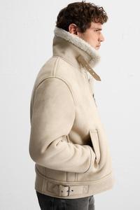 Özel Activewear süet deri ceket yüksek kalite lüks Zip up Sherpa astar ceket erkekler için - Product Image 4