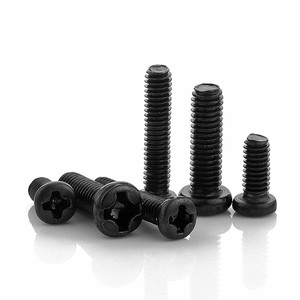 Tornillo de máquina de acero al carbono con óxido negro, cabeza de hongo con ranura cruzada, métrico M3 a M6 para diversas aplicaciones - Product Image 2