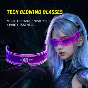 Gafas Acrílicas Luminosas con Forma de Escudo, Multicolores, para Fiestas, Clubes, Actuaciones, Verano 2024 YW-CF01 - Product Image 4