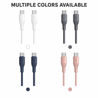 Cable USB-C a USB-C de Carga Rápida y Duradero con Núcleo de Cobre Puro y Revestimiento de PVC de 1m/2m para iPhone, Automóviles y Dispositivos Android