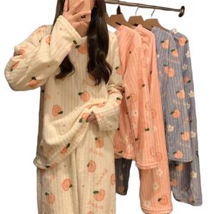 <span class=keywords><strong>Pigiama</strong></span> da <span class=keywords><strong>Donna</strong></span> Autunno Inverno Caldo in Pile Spesso Completo da Notte a Maniche Lunghe con Stampa Cartone Animato <span class=keywords><strong>Tuta</strong></span> <span class=keywords><strong>Pigiama</strong></span> Carina Femminile - Product Image 2