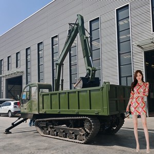 Vehículo de Transporte Multifuncional Pequeño con Orugas, Vehículo de Transporte con Orugas y Volquete, que Puede Equiparse con una Grúa - Product Image 5