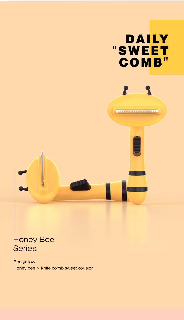 Hot Sale Pet Hair Remover Comb Brush Self Cleaning Bee Pet Dog Cat Hair Remover Tool Comb