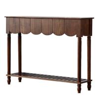 Console d'entrée vintage américaine incurvée en bois massif, meuble de rangement mural pour hall d'entrée, table longue pour couloirs