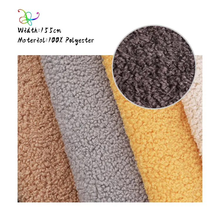 Teddy Fleece Fabric for Clothing, Toys, Shoes and Hats New Arrival Spot Factory Supply 100% Polyester Beauty Plain Polyester 75D