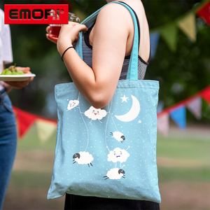 Sacs fourre-tout promotionnels imprimés de logo personnalisé en coton 34x38cm lavables réutilisables durables pour le shopping - Product Image 3